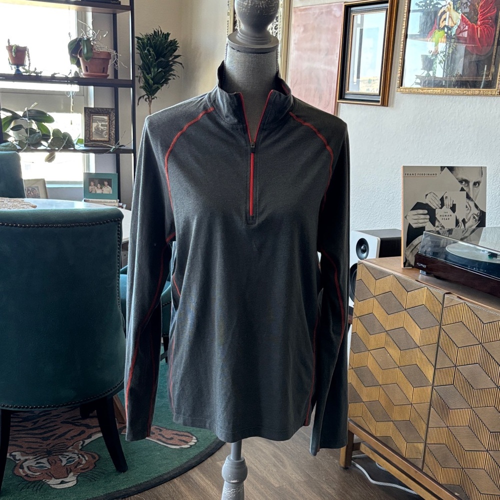 Gray and orange Quarter-Zip Pullover